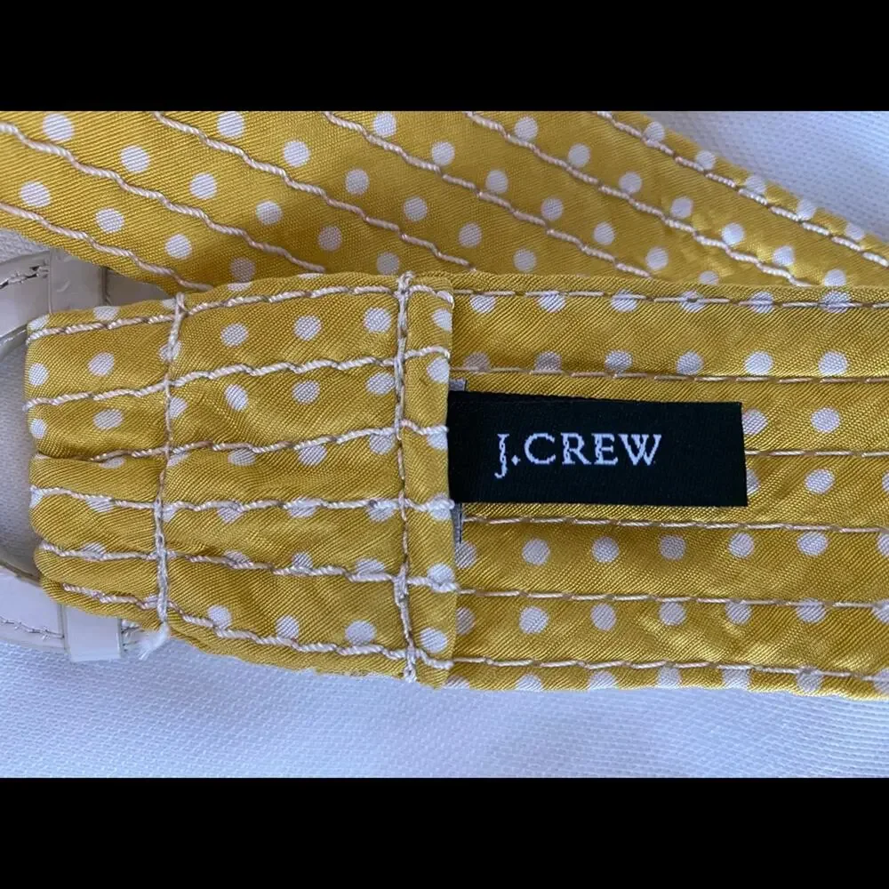 J.CREW S/M Yellow Polka‎ Dot Quilted Silk Belt VERY NICE! - Picture 5 of 5